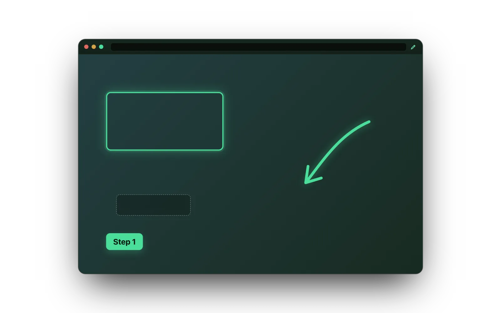 A screenshot open in Stik's editor with an arrow, a highlight box, a blur patch, and a labelled callout.